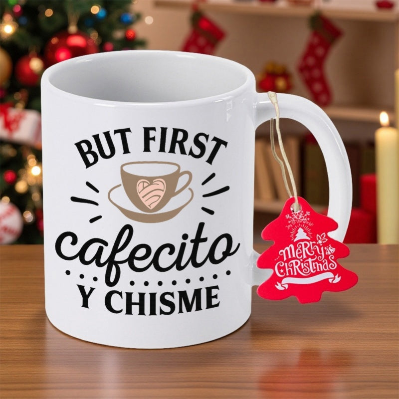 Tailorly White Ceramic 11 oz Mug - But First Minimalist Ceramic Coffee Cup Featuring A Small Heart Among Decorative Lines Mug