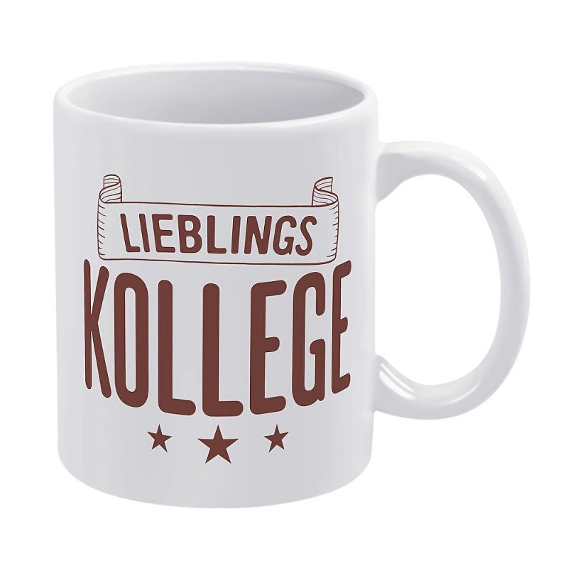 Tailorly White Ceramic 11 oz Mug - Minimalist Simple Stars And Ribbon Banner On