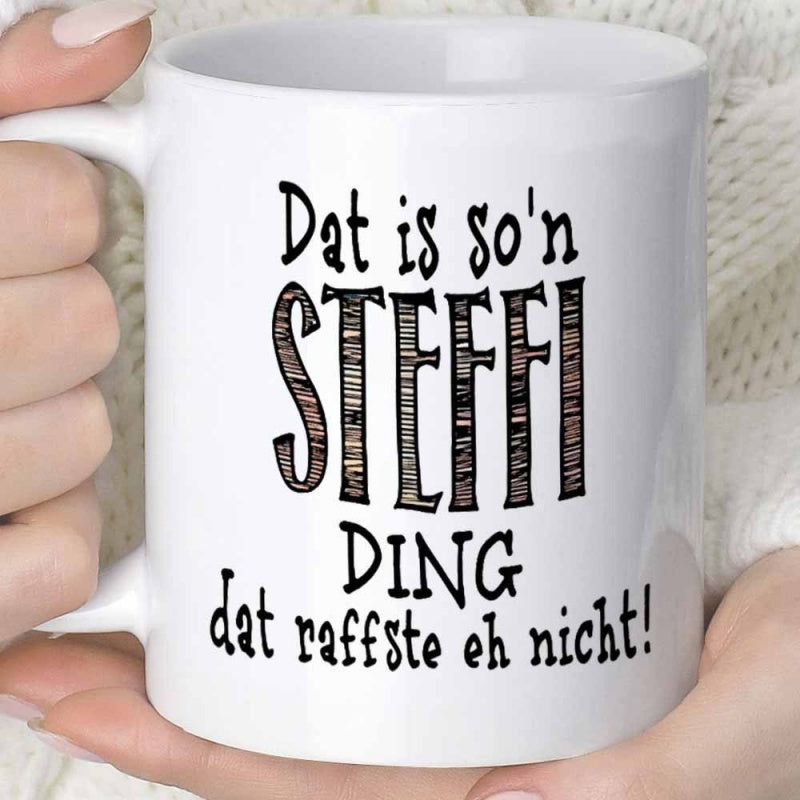 Tailorly White Ceramic 11 oz Mug - White Ceramic Vessel With Decorative Personalized Hand Drawn Text Design Mug