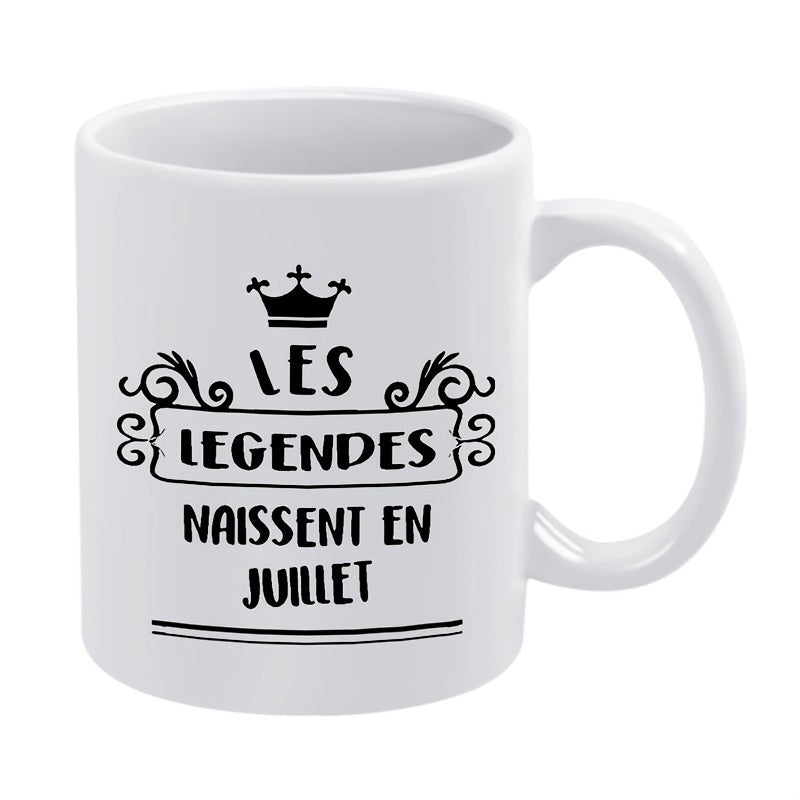 Tailorly White Ceramic 11 oz Mug - Minimalist Black Graphic Print Featuring Elegant Scrollwork Details And A Regal Majestic Crown