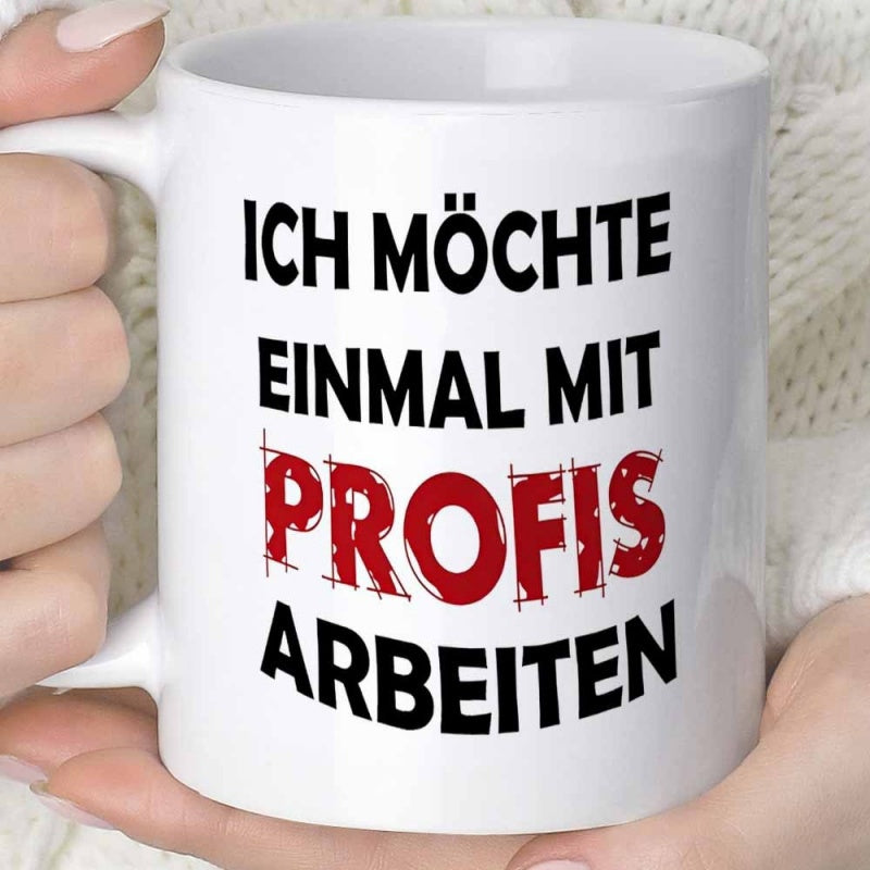 Tailorly White Ceramic 11 oz Mug - Classic White Ceramic Coffee Cup Held By Hands With Bold Typography Mug