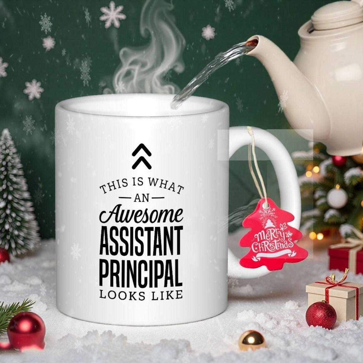 Tailorly White Ceramic 11 oz Mug - This Is What An Awesome Assistant Principal Looks Like Minimalist Black Script Lettering On Smooth White Glossy Ceramic Surface
