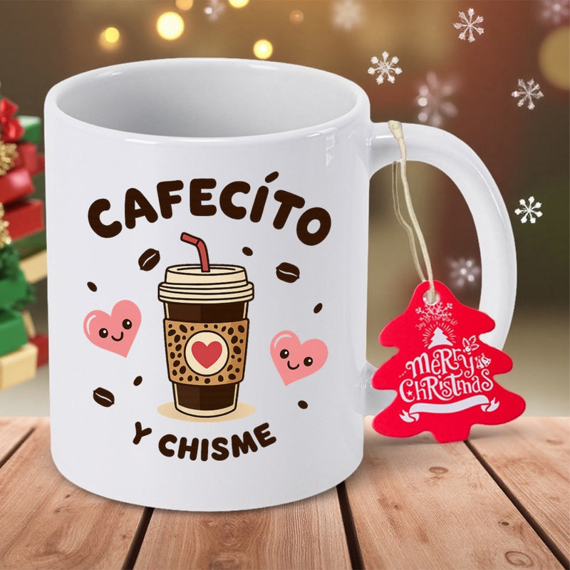 Tailorly White Ceramic 11 oz Mug - Cute Cartoon Style With Smiling Hearts And Flying Coffee Beans Coffee Cup