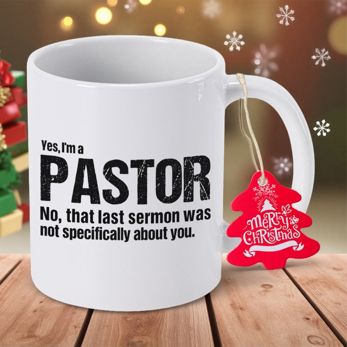 Tailorly White Ceramic 11 oz Mug - Yes Im A Pastor No That Last Sermon Was Not Specifically About You Minimalist Black Typography On A Smooth Polished Ceramic Mug