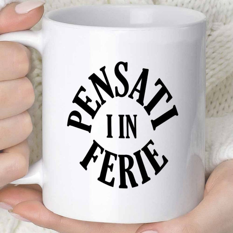 Tailorly White Ceramic 11 oz Mug - Simple Black Bold Lettering Arranged In A Circular Arched Typographic Mug