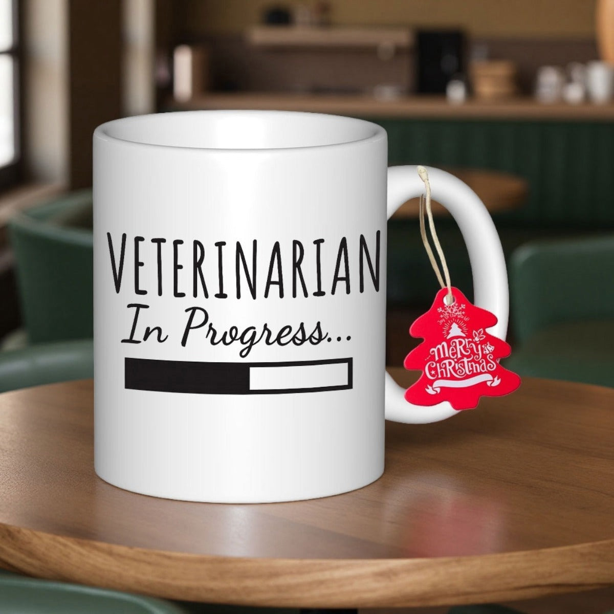 Tailorly White Ceramic 11 oz Mug - Veterinarian In Progress Digital Loading Progress Bar Illustrating Education And Career Journey Sign
