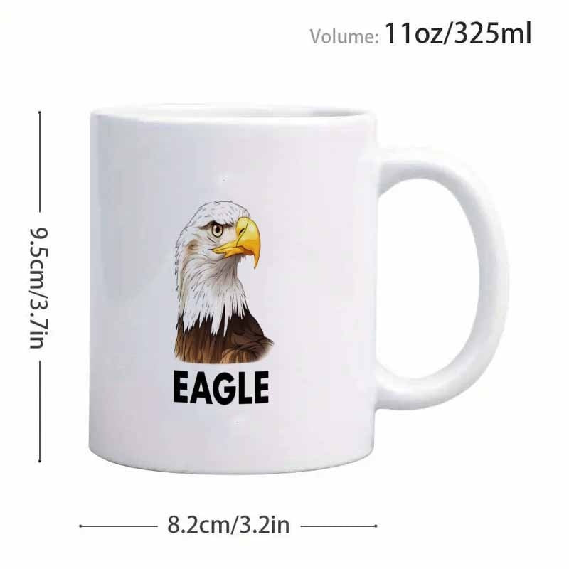 Tailorly White Ceramic 11 oz Mug - Eagle Majestic Head Of A Powerful American Bird Of Prey Eagle