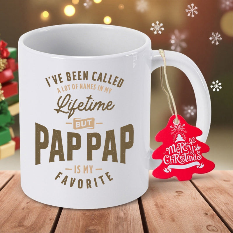 Tailorly White Ceramic 11 oz Mug - I Ve Been Called A Lot Of Names In My Lifetime But Pap Pap Is My Favorite Merry Christmas Classic White Ceramic Design Featuring