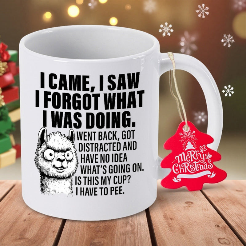 Tailorly White Ceramic 11 oz Mug - I Came I Saw I Forgot What I Was Doing Went Back Got Distracted And Have No Idea Whats Going On Is This My Cup I Have To Pee