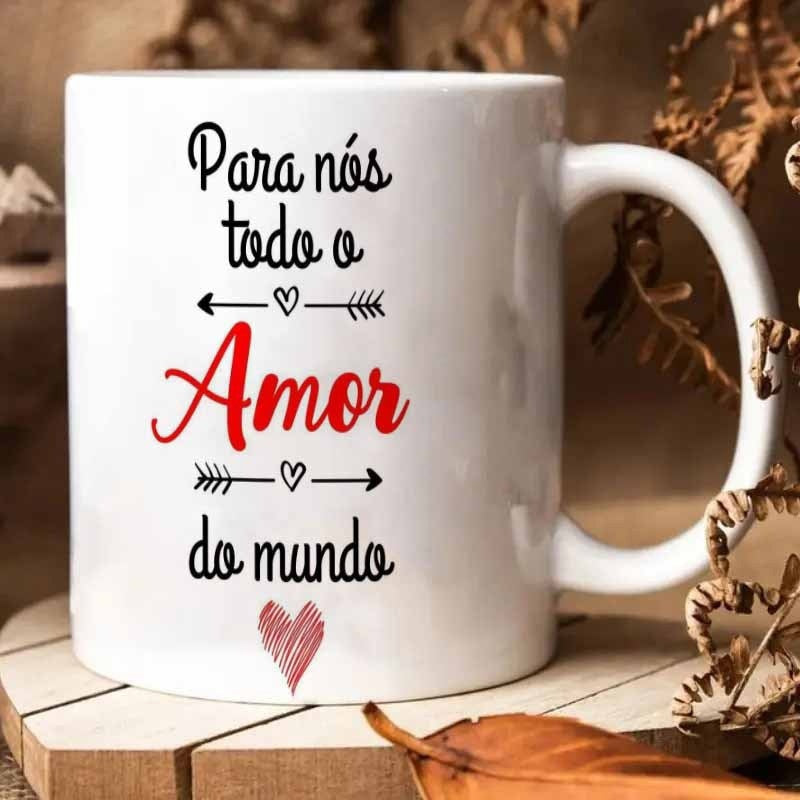 Tailorly White Ceramic 11 oz Mug - Minimalist Romantic Design With Crossed Arrows And Delicate Hand Drawn Script Heart