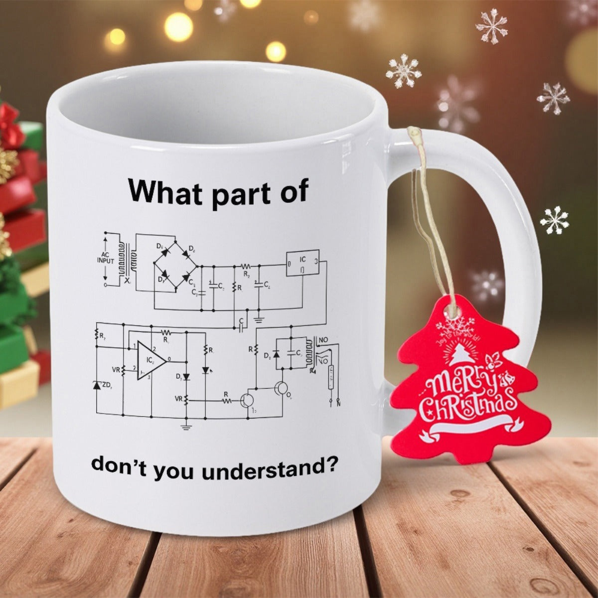 Tailorly White Ceramic 11 oz Mug - What Part Of Don T You Understand Complex Technical Engineering Schematic With Resistors And Capacitors Circuit