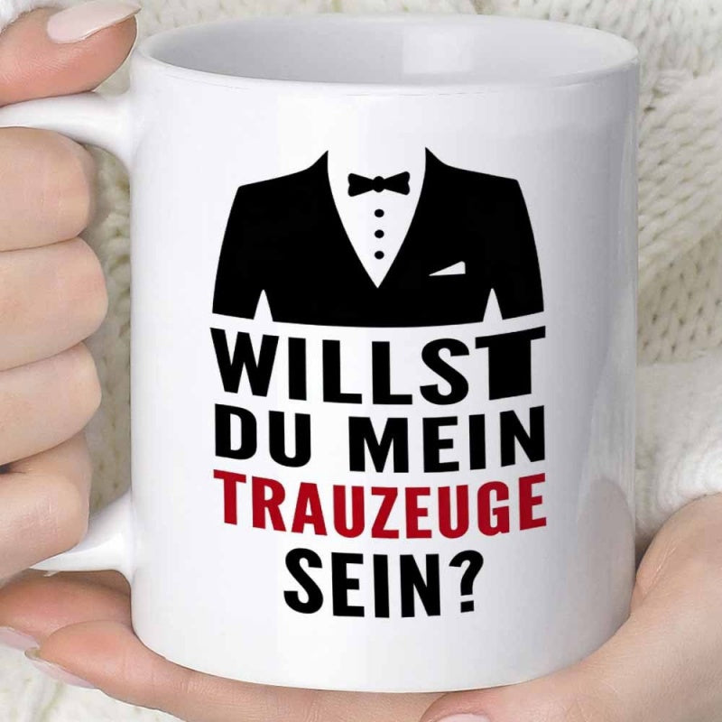 Tailorly White Ceramic 11 oz Mug - Elegant Formal Wedding Attire With Bowtie And Classic Pocket Square Tuxedo