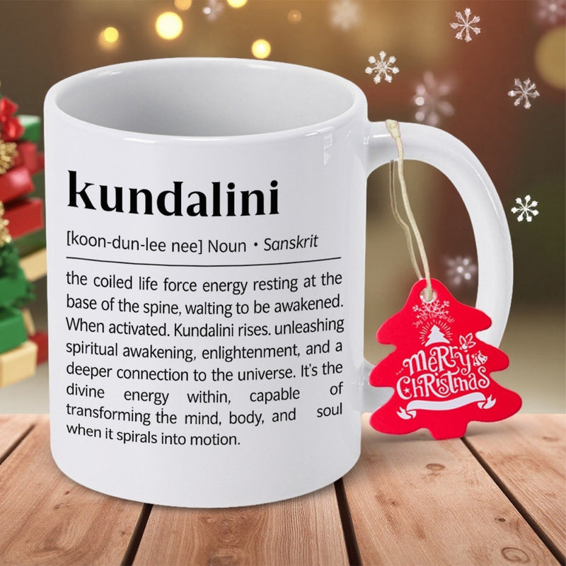 Tailorly White Ceramic 11 oz Mug - Kundalini Featuring Black Dictionary Style Definition Text Mug