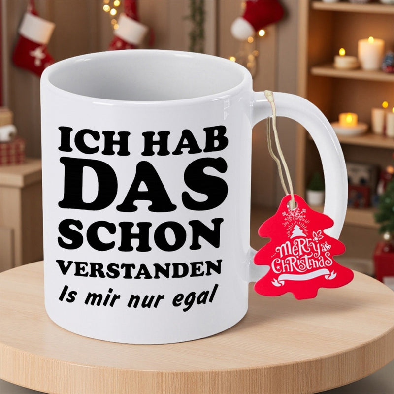Tailorly White Ceramic 11 oz Mug - Merry Christmas Simple Minimalist White Ceramic Vessel With Bold Printed German Slogan Mug