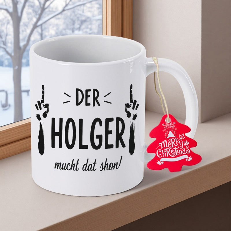 Tailorly White Ceramic 11 oz Mug - Merry Christmas Simple White Surface Featuring Hand Drawn Script And Graphic Icons Mug