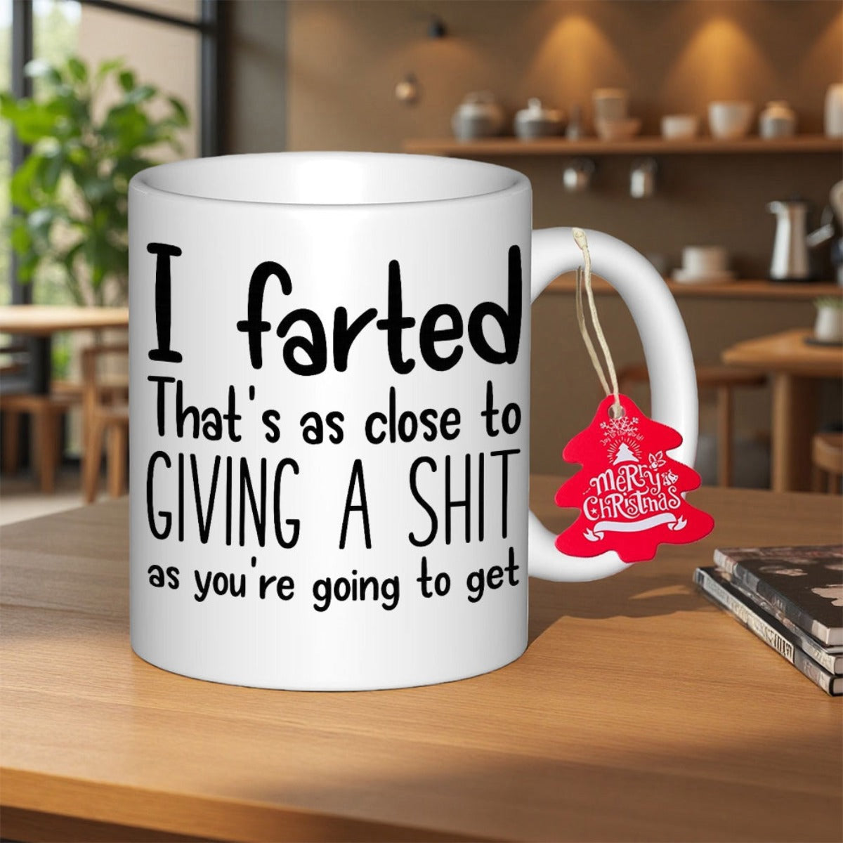 Tailorly White Ceramic 11 oz Mug - I Farted Thats As Close To Giving A Shit As Youre Going To Get Minimalist Featuring Bold Black Handwritten Humorous Text Mug