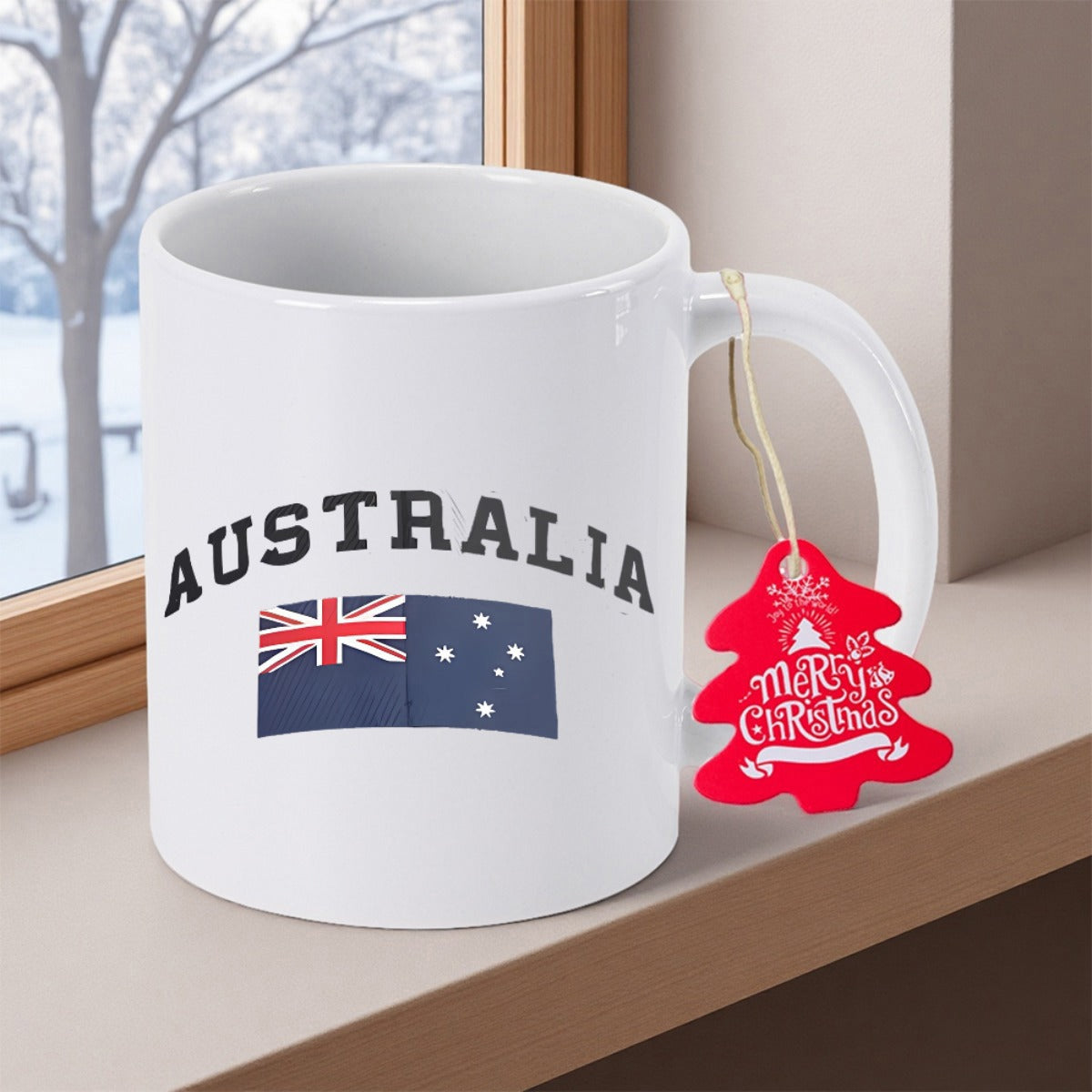 Tailorly White Ceramic 11 oz Mug - Australia Classic Patriotic National Symbol With Stars And Cross Design Flag