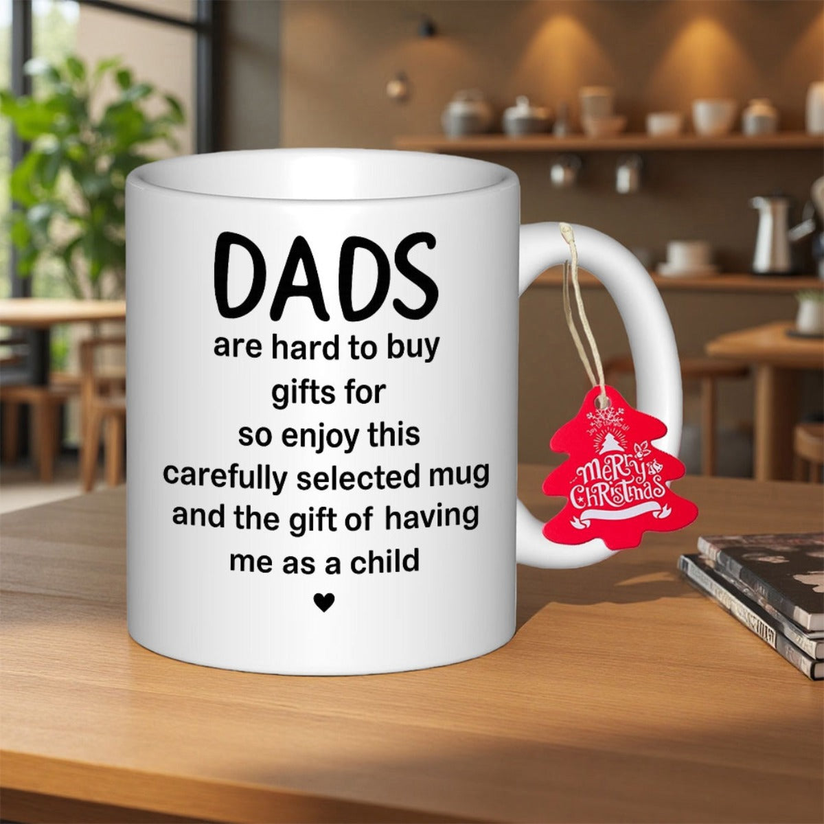 Tailorly White Ceramic 11 oz Mug - Dads Are Hard To Buy Gifts For So Enjoy This Carefully Selected Mug And The Gift Of Having Me As A Child Simple Black Heart