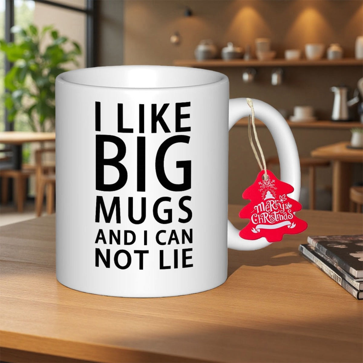 Tailorly White Ceramic 11 oz Mug - I Like Big Mugs And I Can Not Lie Classic With Bold Minimalist Black Block Typography Mug