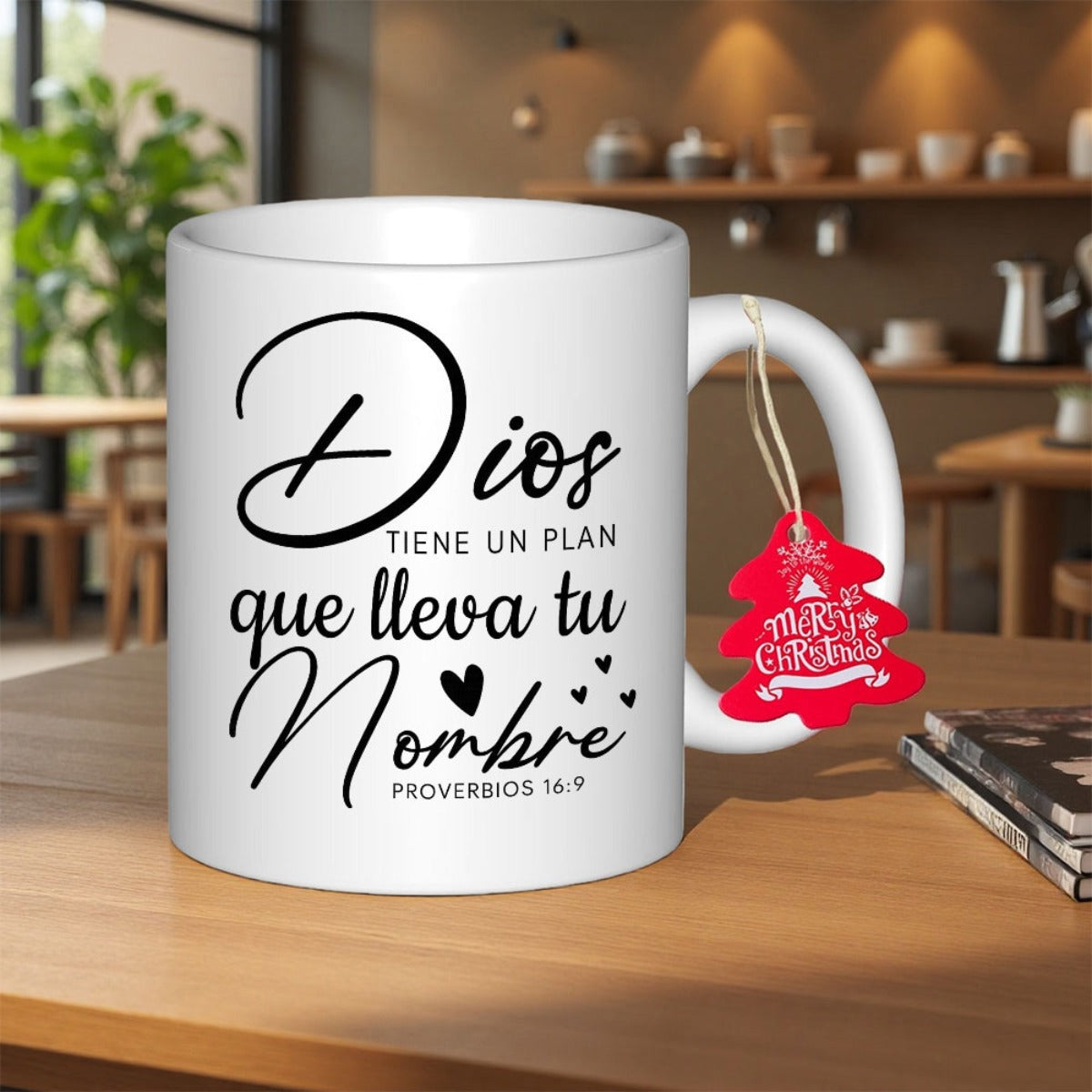 Tailorly White Ceramic 11 oz Mug - Merry Christmas Minimalist White Ceramic With Elegant Script And Small Heart Accents Mug