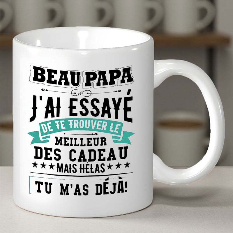 Tailorly White Ceramic 11 oz Mug - Stylized Decorative Typography With Stars And Banners For Gift Decoration Lettering