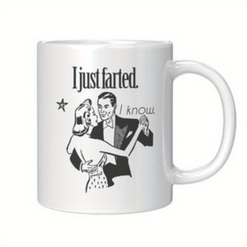 Tailorly White Ceramic 11 oz Mug - I Just Farted I Know Vintage Retro Style Dancing Couple Wearing Formal Tuxedo And Gown Couple