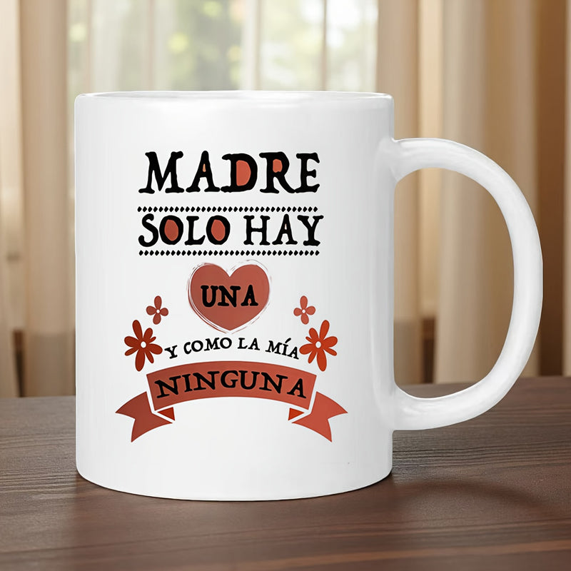 Tailorly White Ceramic 11 oz Mug - Sentimental Red Heart Design Surrounded By Delicate Floral Accents And Banner Heart