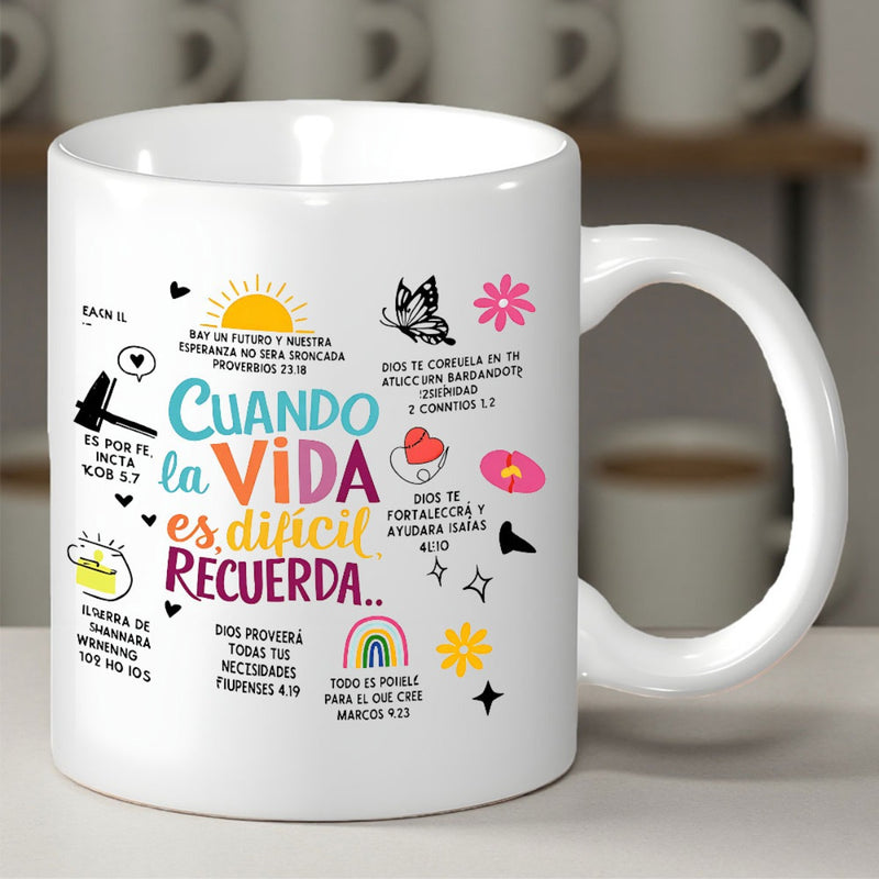 Tailorly White Ceramic 11 oz Mug - Vibrant Hand Drawn Elements With Sun Butterfly Rainbow And Flowers Mug