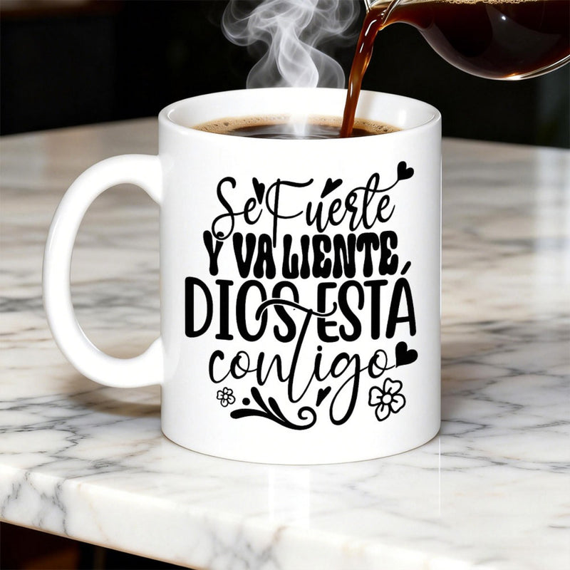 Tailorly White Ceramic 11 oz Mug - Minimalist With Artistic Script And Floral Accents Mug