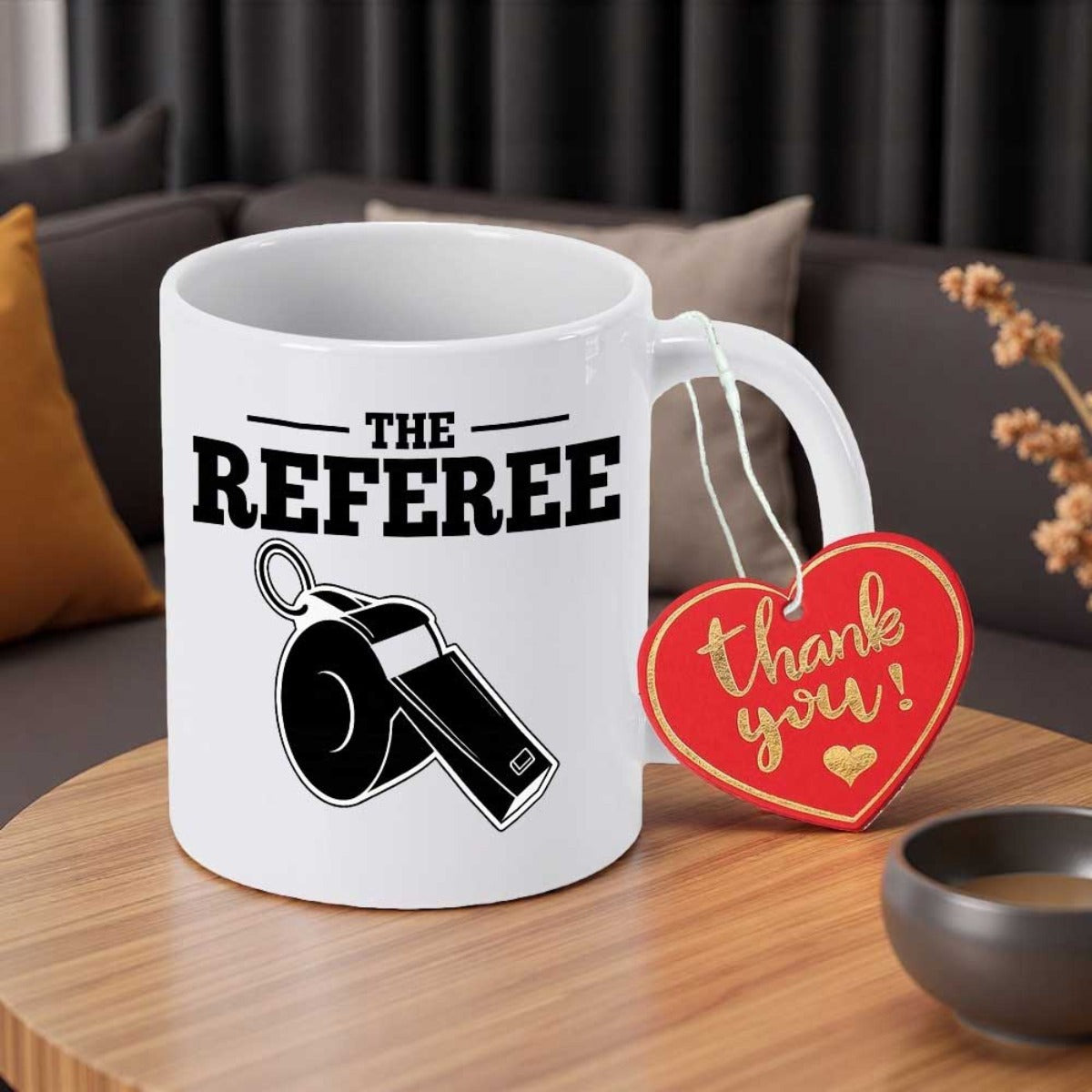 Tailorly White Ceramic 11 oz Mug - The Referee Bold Minimalist Sports Equipment Icon Representing Fair Play Whistle