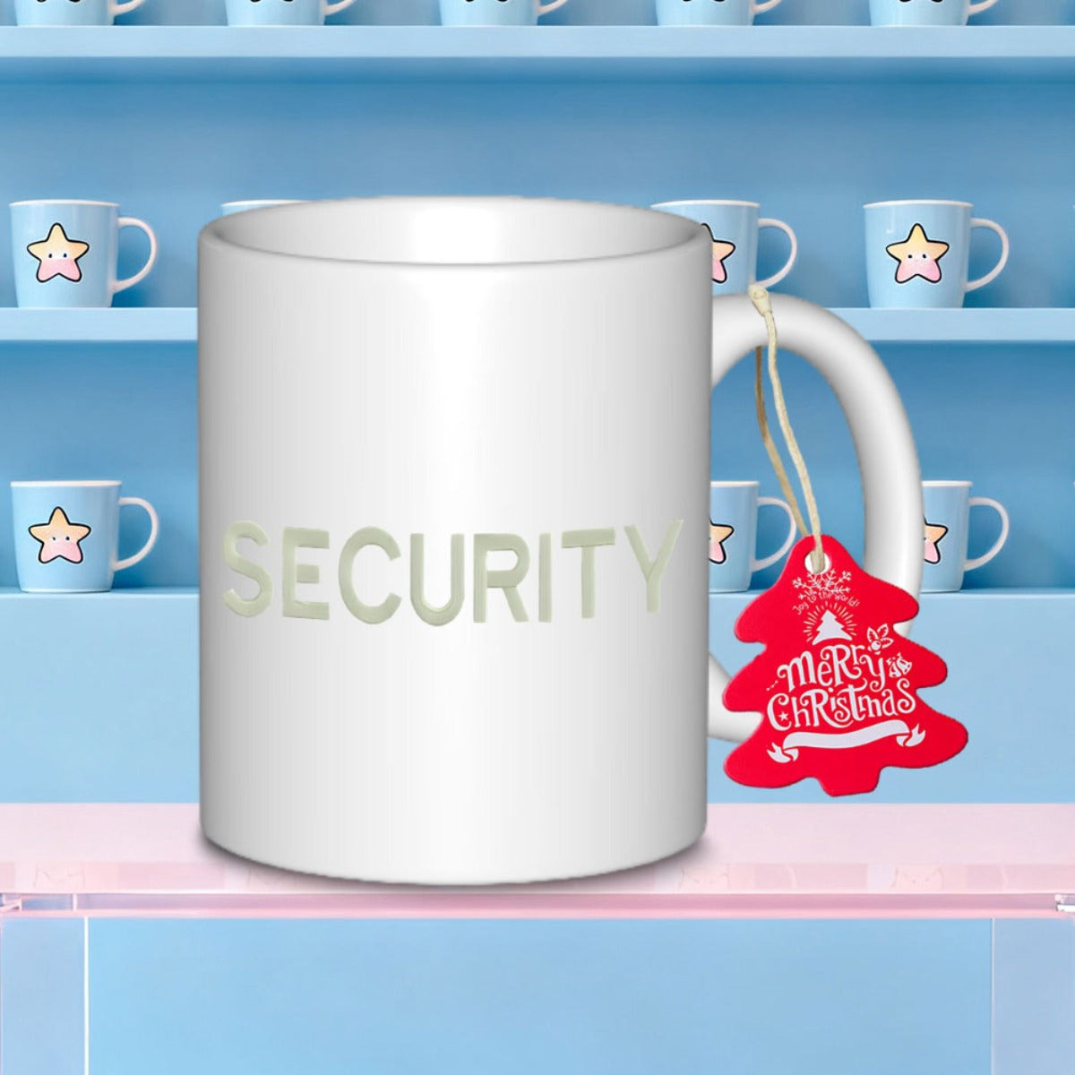 Tailorly White Ceramic 11 oz Mug - Security Minimalist Featuring Bold Plain Neutral Print Industrial Mug