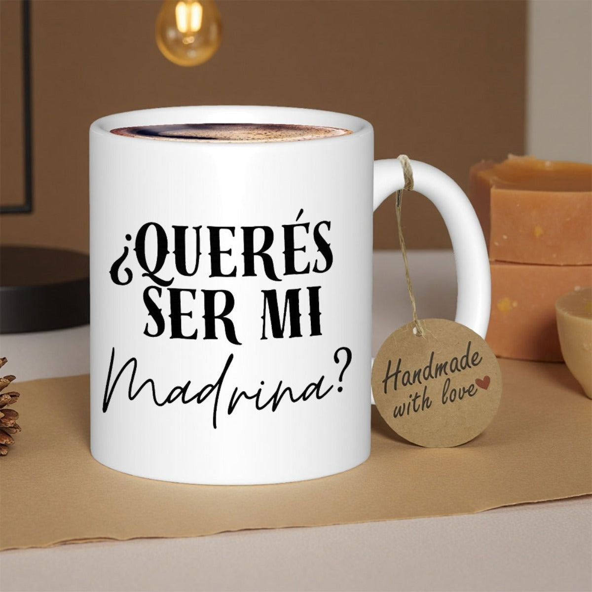 Tailorly White Ceramic 11 oz Mug - Minimalist White Ceramic Kitchenware With Elegant Black Artistic Script Typography Mug