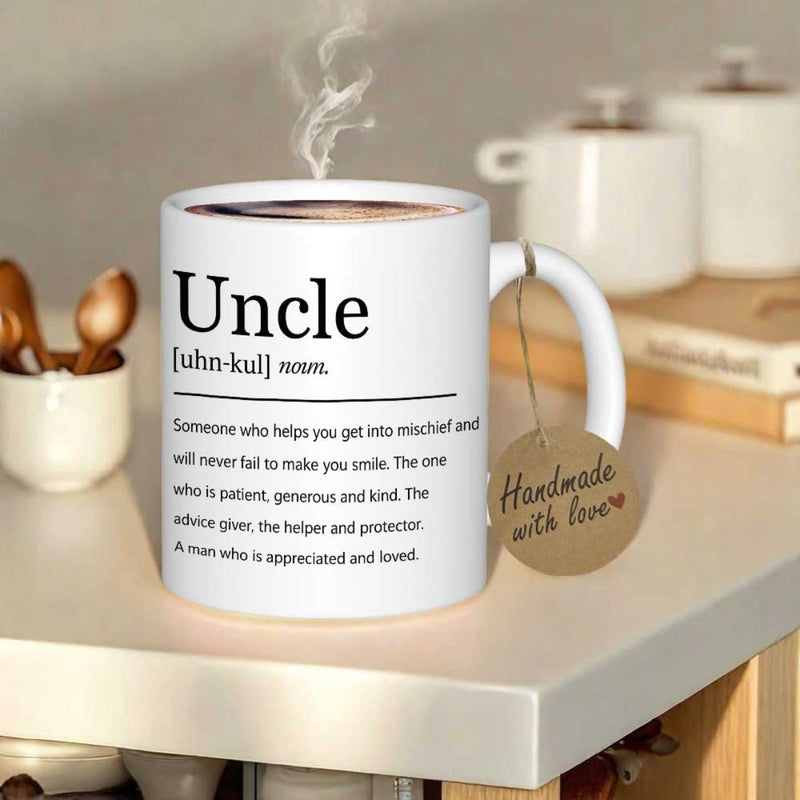 Tailorly White Ceramic 11 oz Mug - Uncle Minimalist Dictionary Style Typography Printed On A Clean