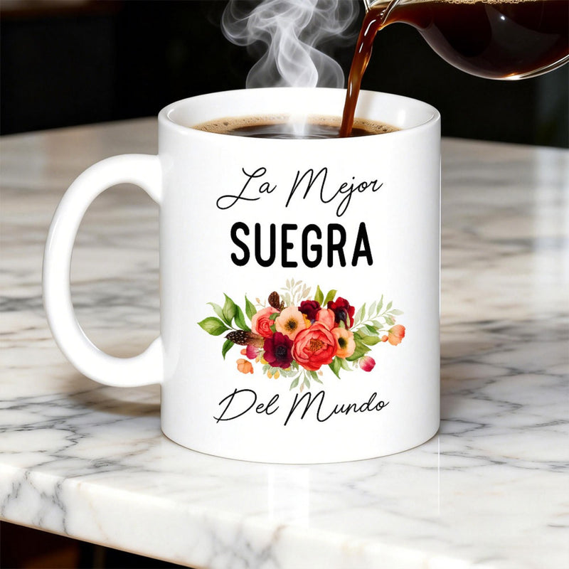 Tailorly White Ceramic 11 oz Mug - Elegant Colorful Floral Arrangement With Blooming Red Roses And Leaves Bouquet