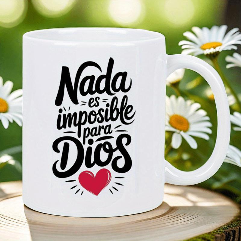 Tailorly White Ceramic 11 oz Mug - Minimalist Script Typography Displaying Religious Message With Radiant Red Heart