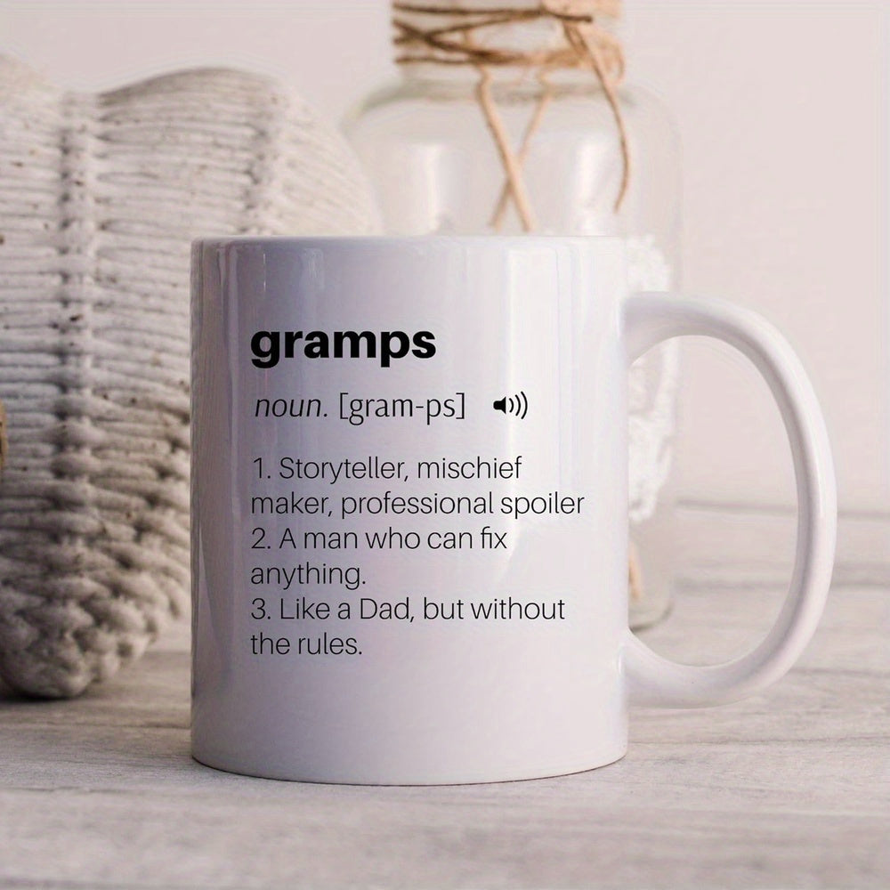 Tailorly White Ceramic 11 oz Mug - Gramps Displaying Dictionary Style Definition For A Grandfather Mug
