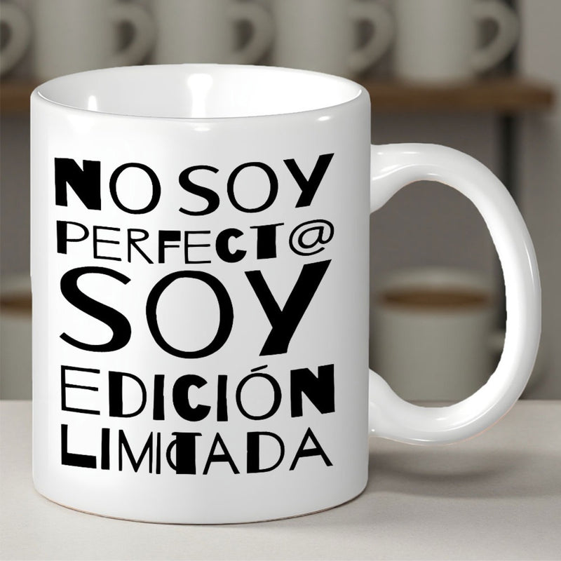 Tailorly White Ceramic 11 oz Mug - Modern Minimalist Ceramic Vessel Featuring Bold Black Artistic Geometric Lettering Mug
