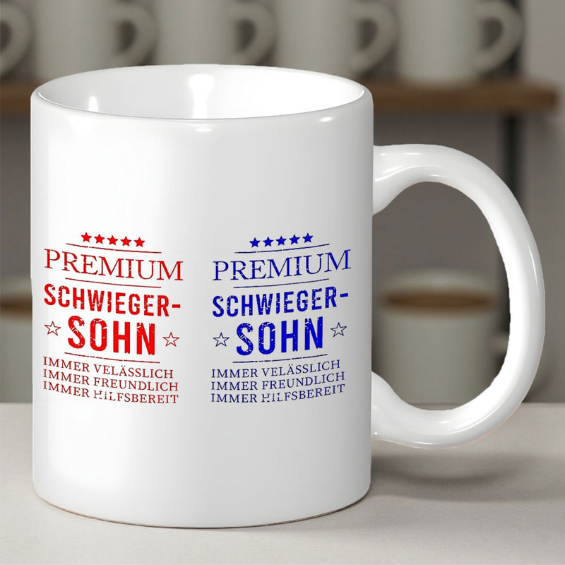 Tailorly White Ceramic 11 oz Mug - Premium Polished Ceramic Surface With Decorative Typography And Five Pointed Stars Mug