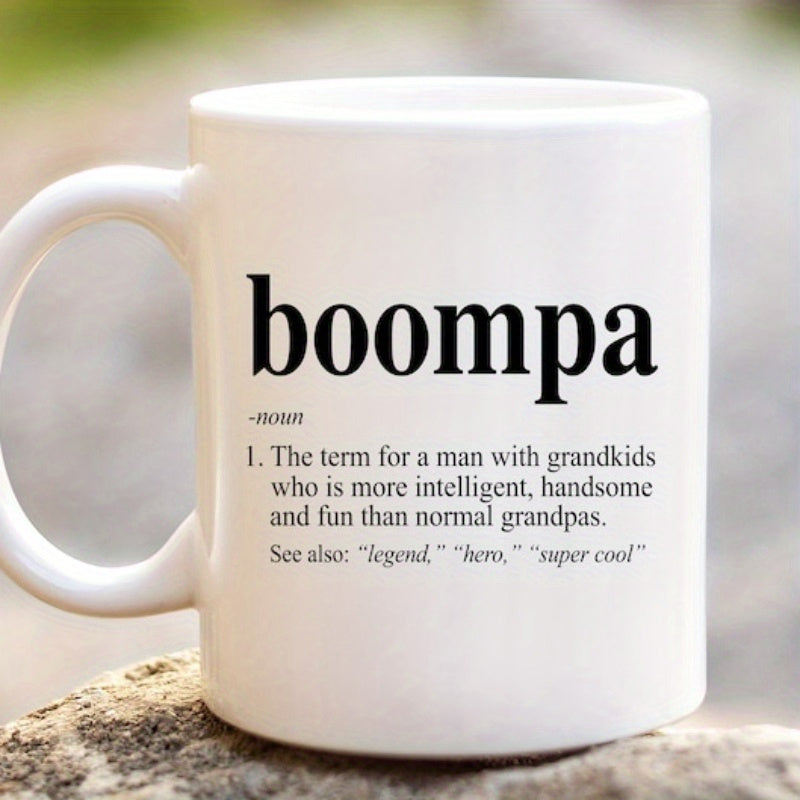 Tailorly White Ceramic 11 oz Mug - Boompa Classic Minimalist Dictionary Style Definition With Bold Serif Font Sign
