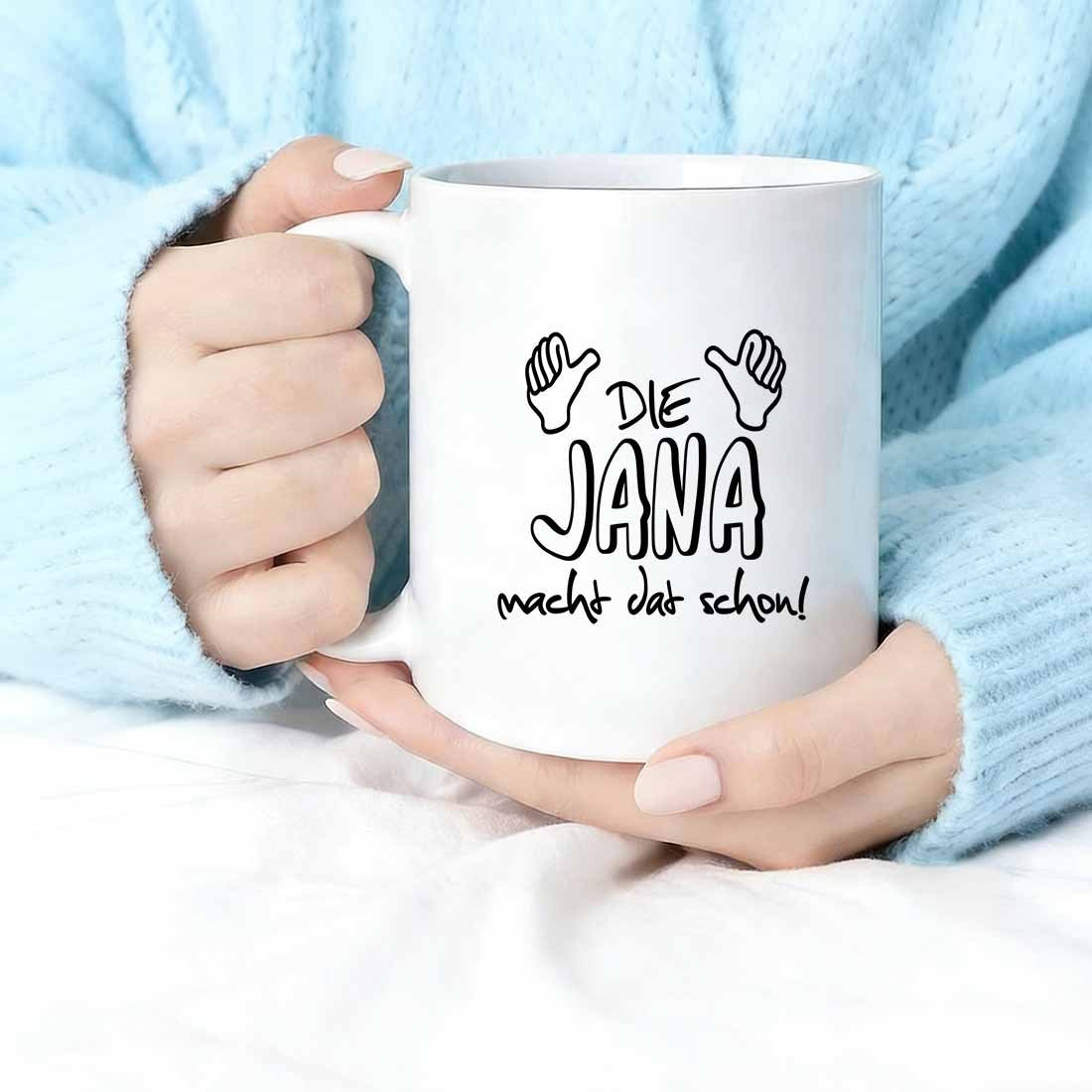 Tailorly White Ceramic 11 oz Mug - Simple Black Hand Drawn Thumbs Up Gestures On