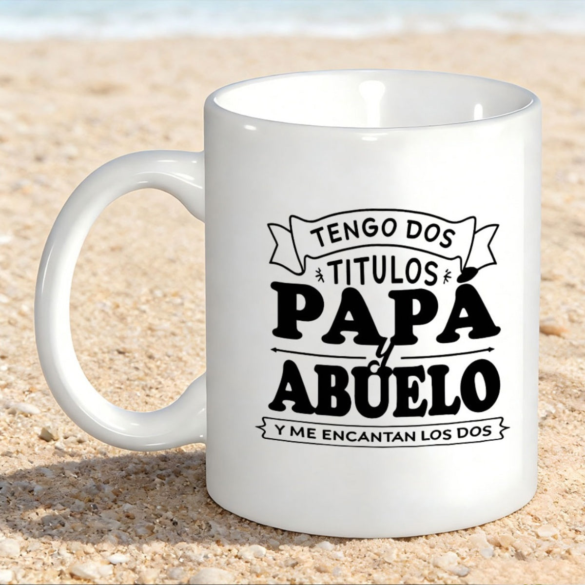 Tailorly White Ceramic 11 oz Mug - Elegant Minimalist Black Typography Script Printed On A Polished