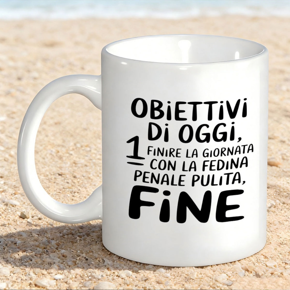 Tailorly White Ceramic 11 oz Mug - Minimalist White Ceramic Cup With Bold Black Stylized Artistic Script Mug