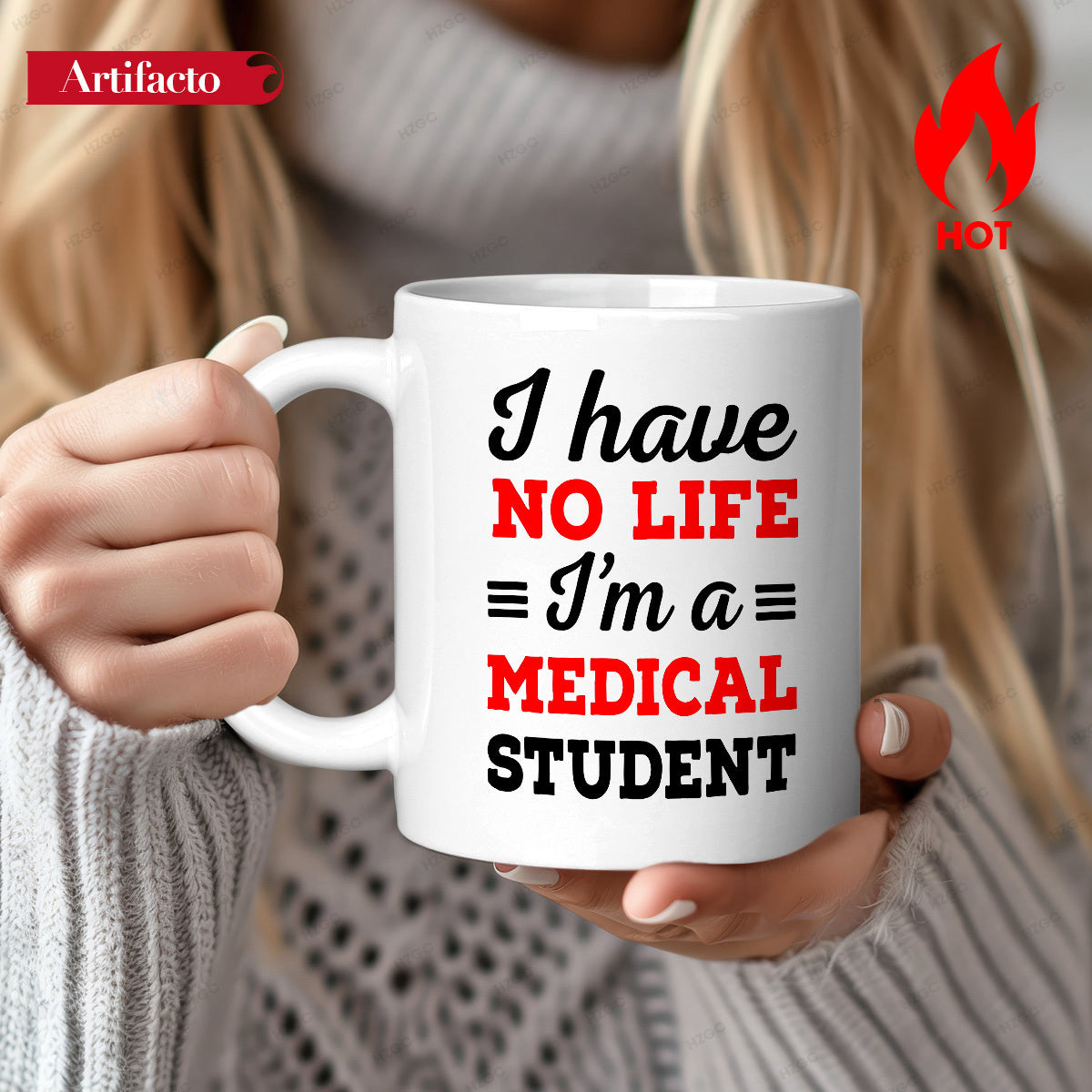 Tailorly White Ceramic 11 oz Mug - I Have No Life I Am A Medical Student Featuring Bold Red And Black Minimalist Typography Mug