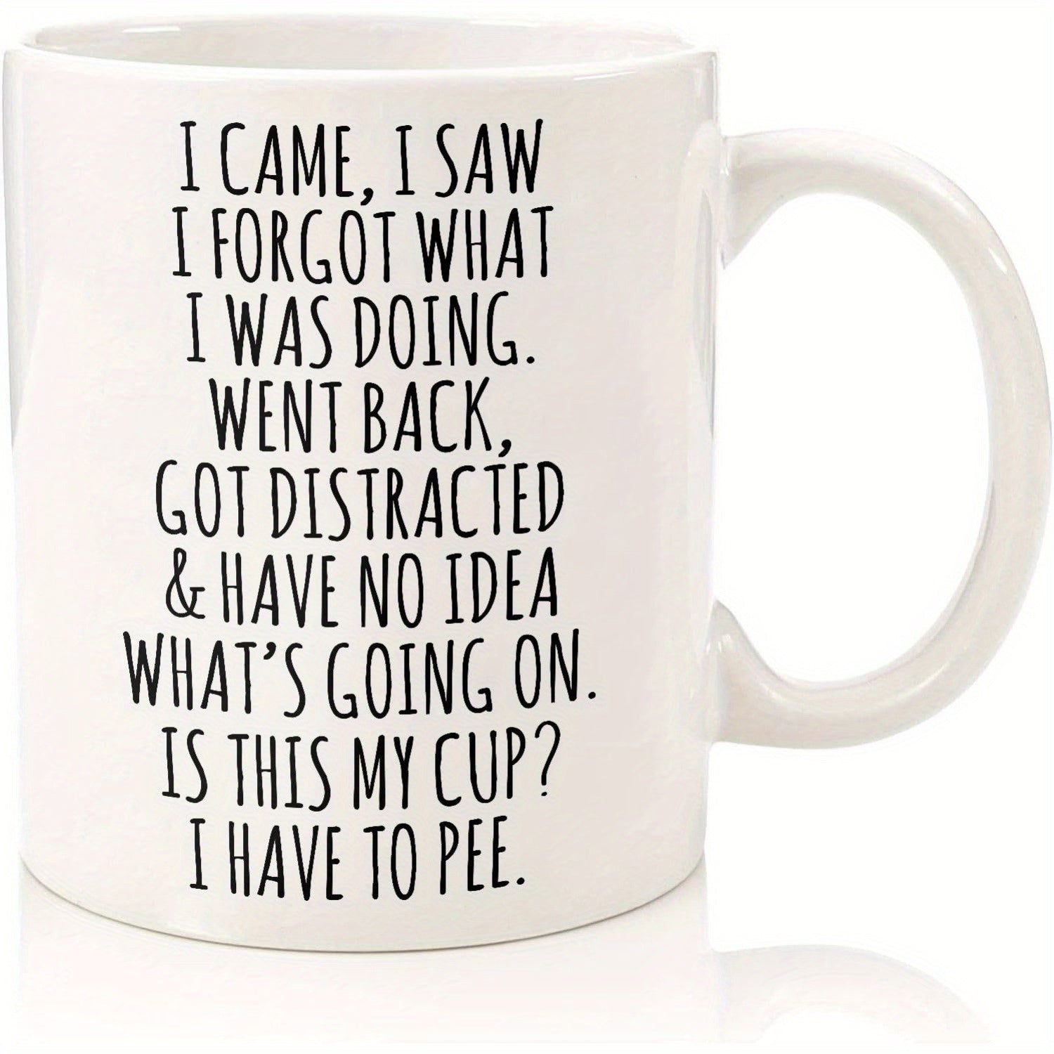 Tailorly White Ceramic 11 oz Mug - I Came I Saw I Forgot What I Was Doing Went Back Got Distracted Have No Idea What Is Going On Is This My Cup I Have To Pee