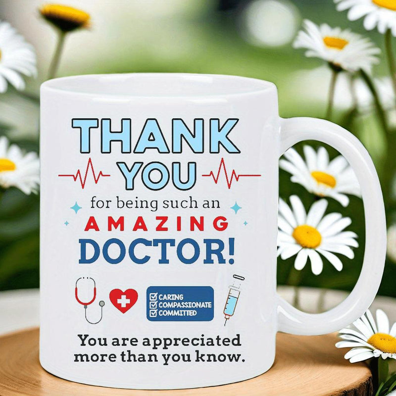 Tailorly White Ceramic 11 oz Mug - Thank You For Being Such An Amazing Doctor You Are Appreciated More Than You Know Medical Symbols Featuring Stethoscope