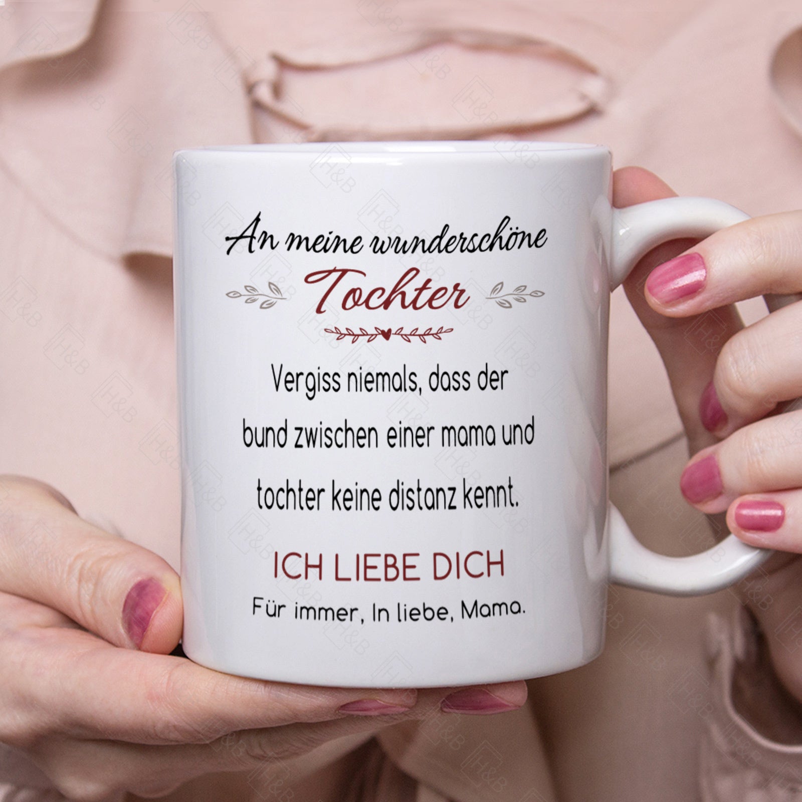Tailorly White Ceramic 11 oz Mug - Elegant Featuring Delicate Floral Patterns And Sweet Message Mug