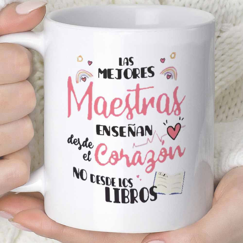 Tailorly White Ceramic 11 oz Mug - Minimalist Style Featuring Colorful Rainbows And Hearts With Open Book Mug