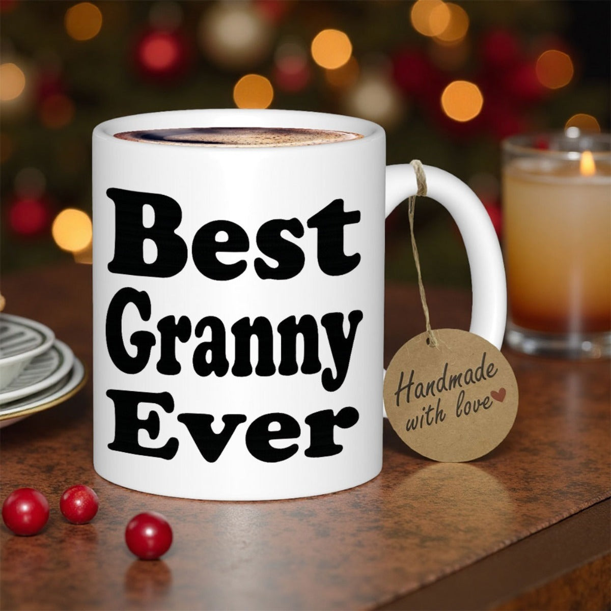Tailorly White Ceramic 11 oz Mug - Best Granny Ever Bold Black Typography On Clean Mug