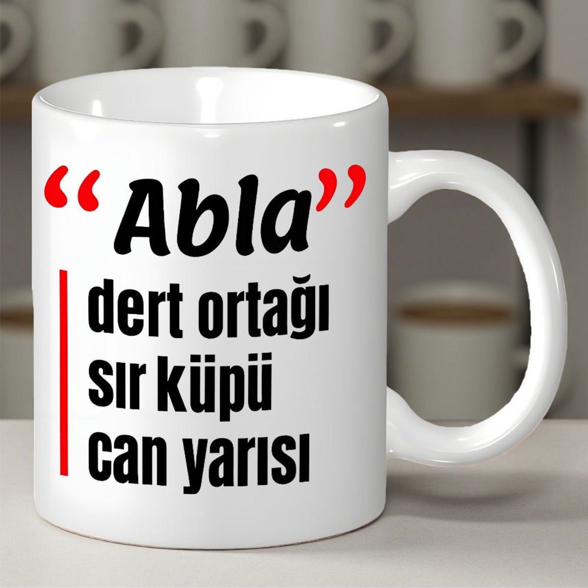 Tailorly White Ceramic 11 oz Mug - Minimalist Typography Design With Vibrant Red Accents Ceramic Mug