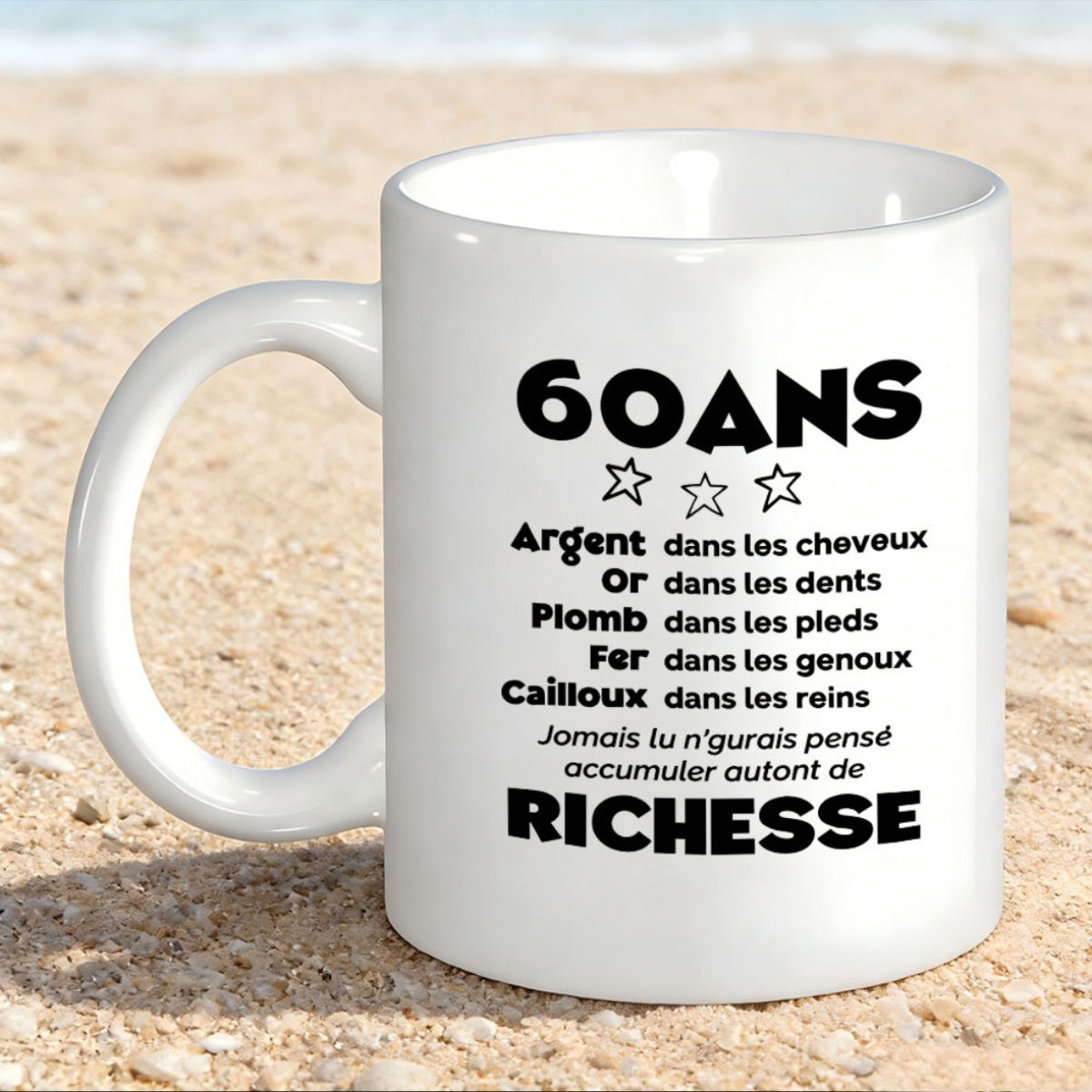 Tailorly White Ceramic 11 oz Mug - Polished Featuring Minimalist Black Typography And Stars Mug